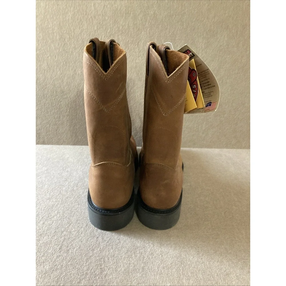 Justin Work Boots 4794 Men's Sz 14 D New Round‎ Toe  10